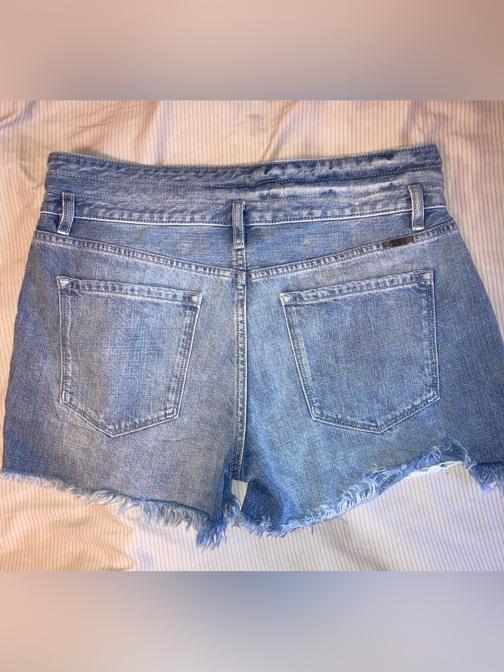 KanCan Light Blue Distressed Denim Shorts with Frayed Hem - Picture 5 of 7